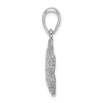 De-Ani Sterling Silver Rhodium-Plated Textured Starfish with 14k Accent Pendant — alternate view