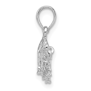 De-Ani Sterling Silver Rhodium-Plated Polished 3D Taurus Zodiac Pendant — alternate view