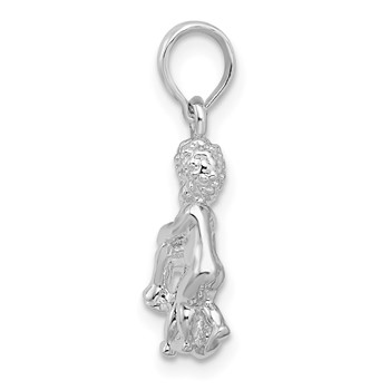 De-Ani Sterling Silver Rhodium-Plated Polished 3D Gemini Zodiac Pendant — alternate view