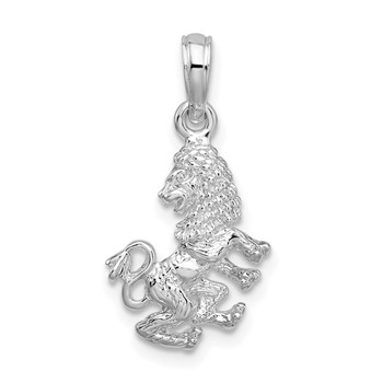 De-Ani Sterling Silver Rhodium-Plated Polished 3D Leo Zodiac Pendant