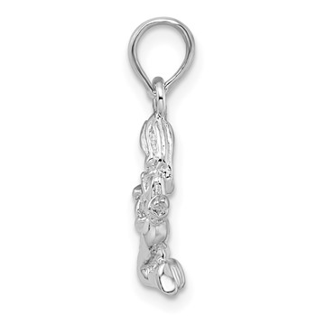 De-Ani Sterling Silver Rhodium-Plated Polished 3D Virgo Zodiac Pendant — alternate view