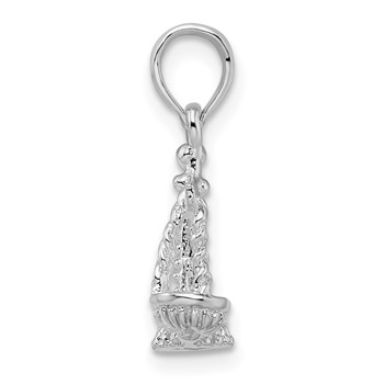 De-Ani Sterling Silver Rhodium-Plated Polished 3D Libra Zodiac Pendant — alternate view