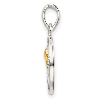 Sterling Silver Flash Gold Plated LOVE YOU TO THE MOON Pendant — alternate view