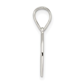 Sterling Silver Rhodium-plated Enameled Yin Yang Pendant — alternate view