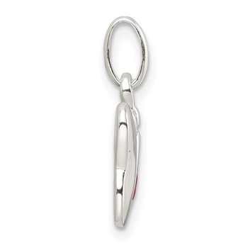 Sterling Silver Polished Enameled Butterfly w/Ladybug Pendant — alternate view