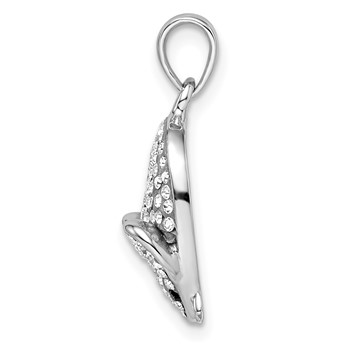 Sterling Silver Rhodium-plated Preciosa Crystal Mouse Pendant — alternate view