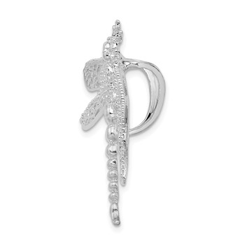 De-Ani Sterling Silver Rhodium-Plated Polished Dragonfly with Filigree Wings Slide — alternate view