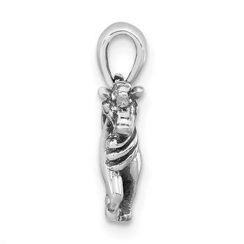 Sterling Silver Antiqued Polished Unicorn Pendant — alternate view