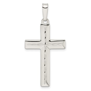 Sterling Silver Diamond-cut Latin Cross Pendant