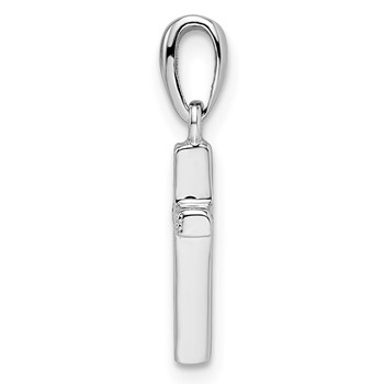 Sterling Silver Rhodium-plated CZ Cross Pendant — alternate view