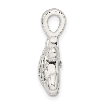 Sterling Silver Polished & Textured Turtle Pendant — alternate view