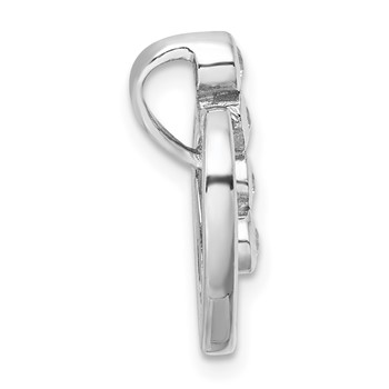 Sterling Silver Rhodium-plated with CZ Open Heart Slide Pendant — alternate view