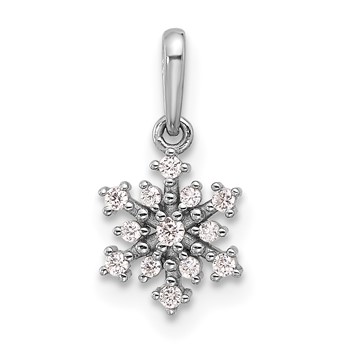 Sterling Silver Rhodium-plated Polished CZ Snowflake Pendant