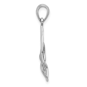 Sterling Silver Rhodium-Plated Polished Celtic Knot Pendant — alternate view