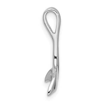 Sterling Silver Rhodium-Plated Polished Whale Tail Chain Side — alternate view