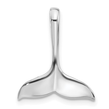 Sterling Silver Rhodium-Plated Polished Whale Tail Chain Side