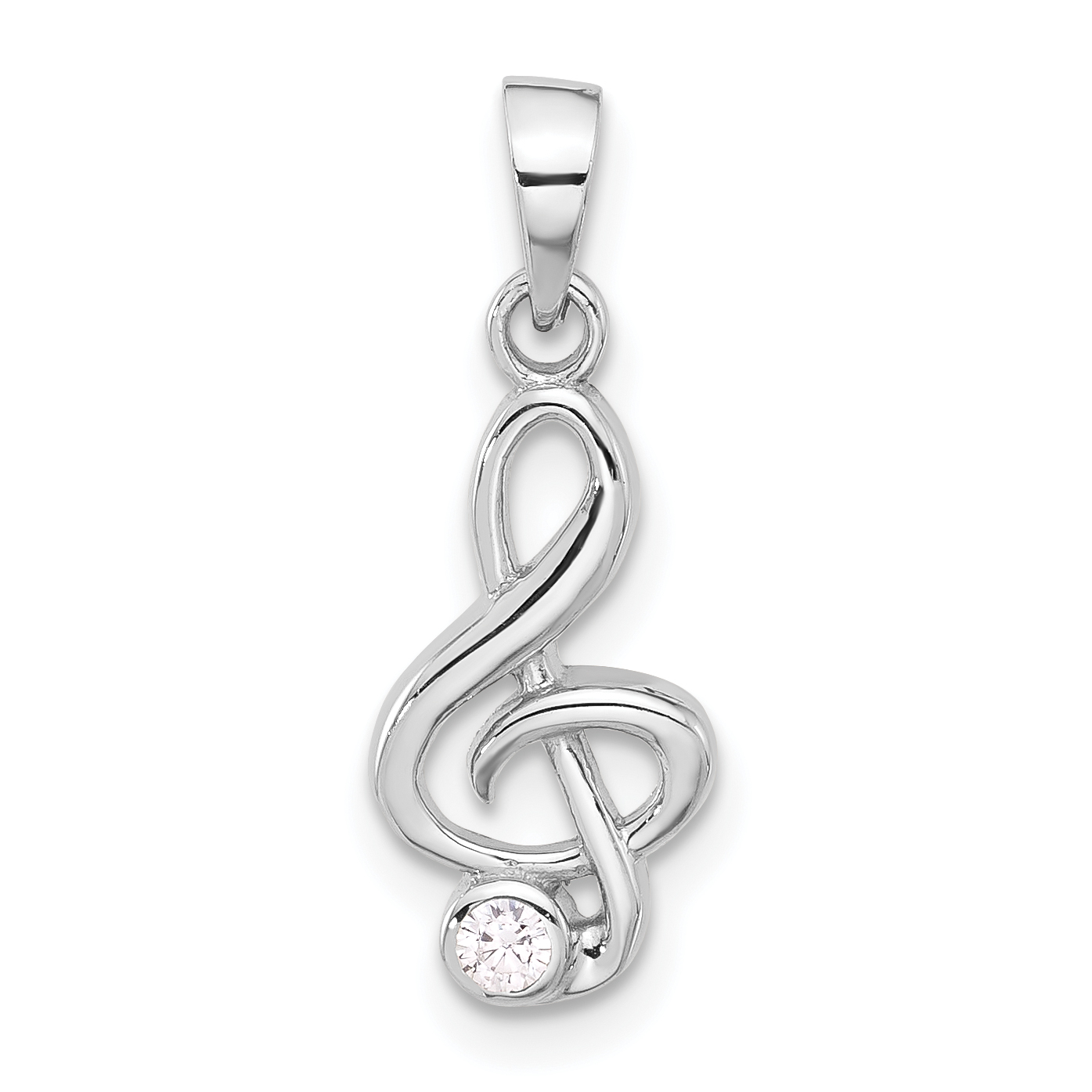 Treble clef pendant sterling on sale silver