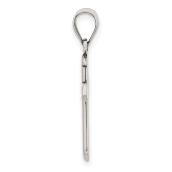 Sterling Silver Antiqued Textured Cross Pendant — alternate view