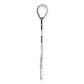 Sterling Silver Antiqued Textured Jerusalem Cross Pendant — alternate view