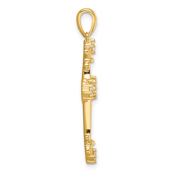 Sterling Silver Gold-plated CZ Cross Pendant — alternate view