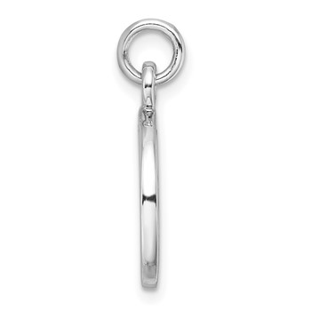 Sterling Silver Rhodium-plated Antiqued Round Cross Pendant — alternate view