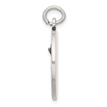 Sterling Silver Solid Antiqued St Michael Pendant — alternate view