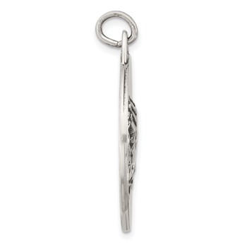 Sterling Silver Antiqued Solid Praying Hands Serenity Prayer Pendant — alternate view