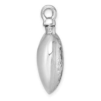 Sterling Silver Rhodium-plated Heart with Center Heart Design Ash Holder Pendant — alternate view