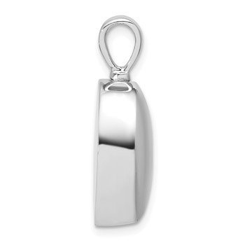 Sterling Silver Rhodium-plated Polished CZ Heart Ash Holder Pendant — alternate view