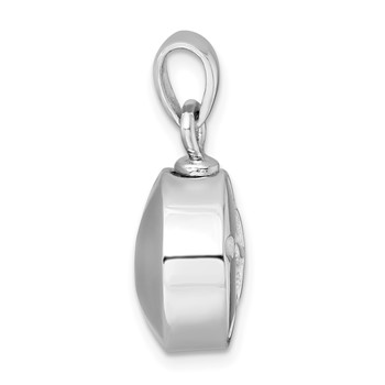 Sterling Silver Rhodium-plated Polished Sand Dollar Ash Holder Pendant — alternate view