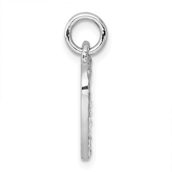 Sterling Silver Rhodium-plated Polished CZ Engraveable Heart Pendant — alternate view