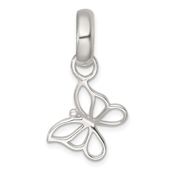 Sterling Silver Polished Cut-out Butterfly Pendant