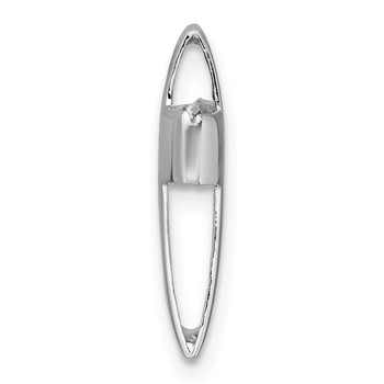 Sterling Silver Rhodium-plated Polished 3D Latin Cross Chain Slide Pendant — alternate view