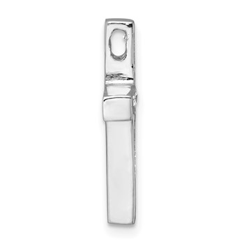 Sterling Silver Rhodium-plated Polished CZ Latin Cross Chain Slide Pendant — alternate view