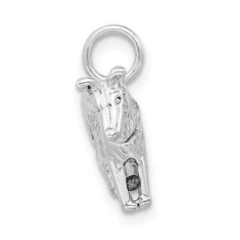 Sterling Silver 3-D Polished Collie Dog Charm — alternate view
