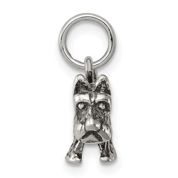 Sterling Silver Antiqued Dog Charm — alternate view