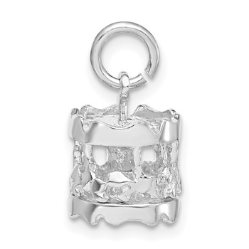 Sterling Silver 3-D Polished Moveable Carousel Charm — alternate view