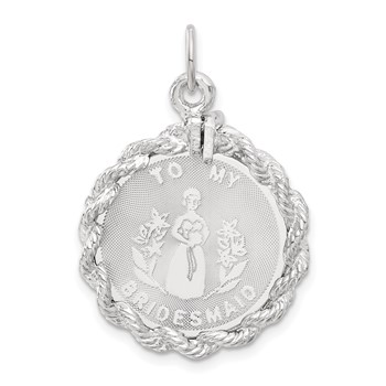 Sterling Silver To My Bridesmaid Disc Charm