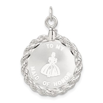 Sterling Silver To My Maid of Honor Disc Charm
