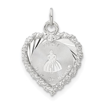 Sterling Silver D/C To My Maid of Honor Heart Disc Charm