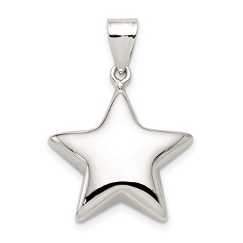 Sterling Silver Rhodium-plated Star Charm