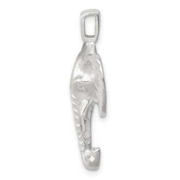 Sterling Silver Satin Elephant Head Charm — alternate view
