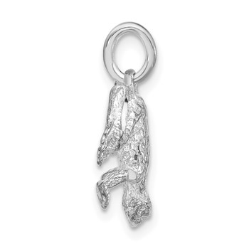 Sterling Silver Polished & Textured Frog Charm — alternate view