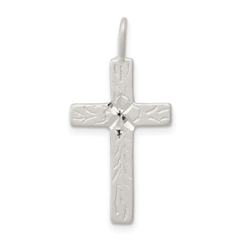 Sterling Silver Diamond-cut Cross Pendant