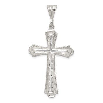 Sterling Silver Diamond-cut Cross Pendant