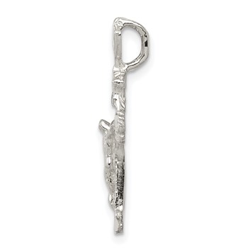 Sterling Silver INRI Crucifix Pendant — alternate view