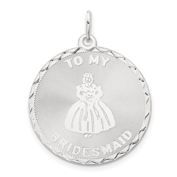 Sterling Silver To My Bridesmaid Disc Charm