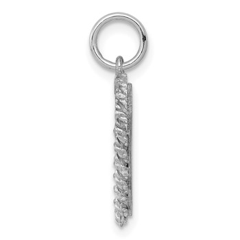 Sterling Silver Rh-plt Graduation Cap & Diploma Polished Disc Cha — alternate view