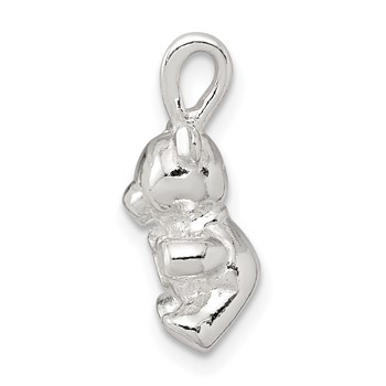 Sterling Silver Teddy Bear Charm — alternate view