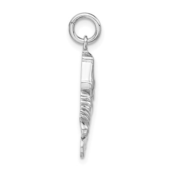 Sterling Silver Polished Inline Skate Charm — alternate view